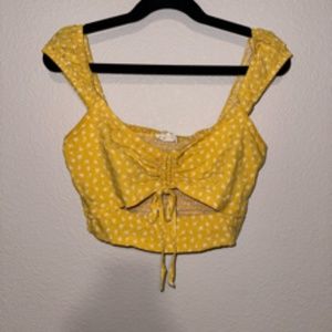 LA Hearts Yellow Crop Top (XS)